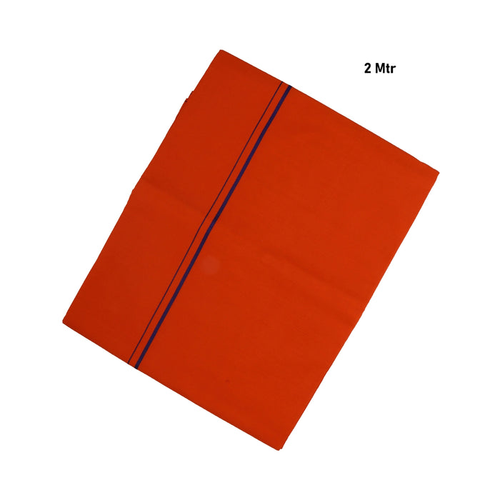 Veshti - 2 Mtrs - Kavi | Gundanchi Border Dhoti/ Vesti for Men/ Assorted Colour - Veshti & Dhoti