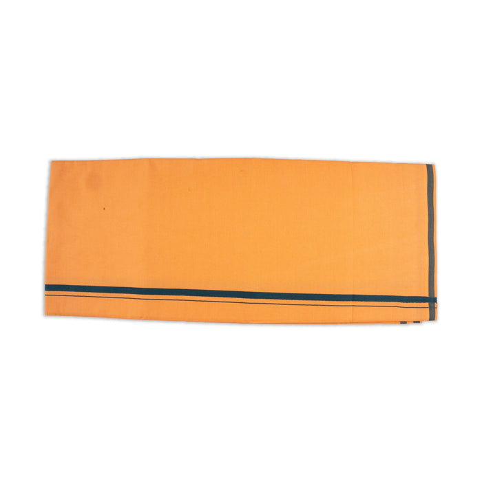 Veshti - 2 Mtrs | Gundanchi Border Dhoti/ Light Kavi Colour Vesti for Men - Veshti & Dhoti