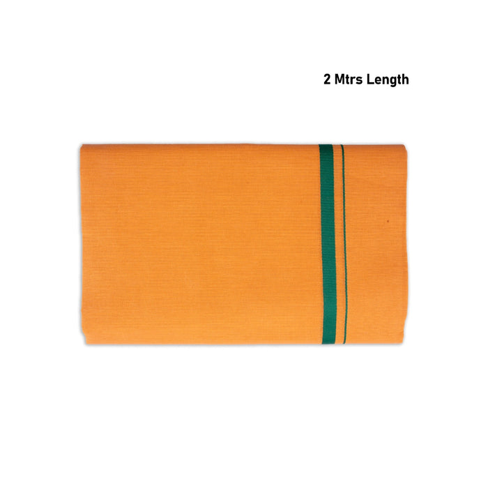 Veshti - 2 Mtrs | Gundanchi Border Dhoti/ Light Kavi Colour Vesti for Men - Veshti & Dhoti