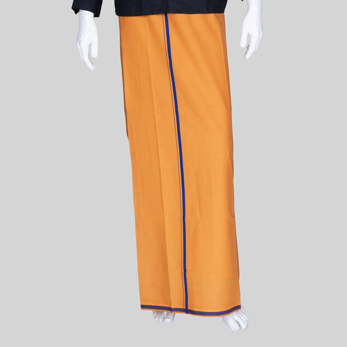Veshti - 2 Mtrs | Gundanchi Border Dhoti/ Light Kavi Colour Vesti for Men - Veshti & Dhoti