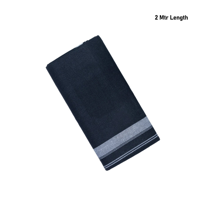 Veshti - 2 Mtrs | Gundanchi small Border Dhoti/ Black Colour Vesti for Men/Traditional dhothi - Veshti & Dhoti