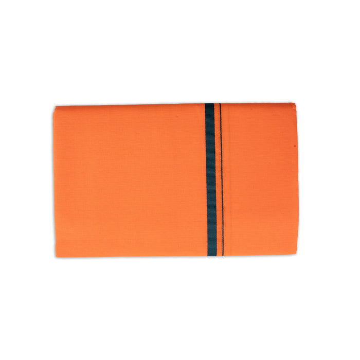 Veshti - 2 Mtrs | Gundanchi Border Dhoti/ Orange Colour Vesti for Men - Veshti & Dhoti
