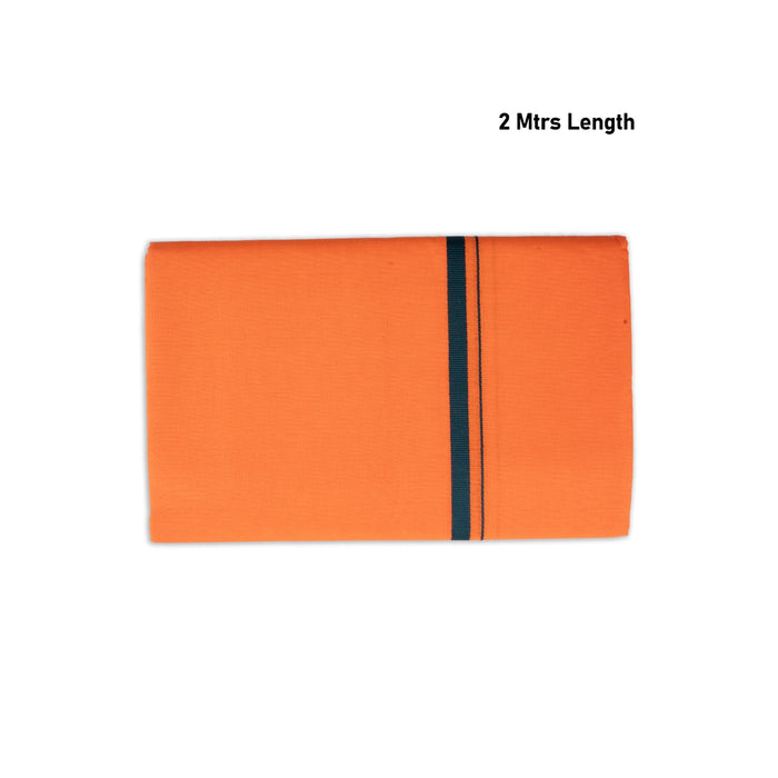 Veshti - 2 Mtrs | Gundanchi Border Dhoti/ Orange Colour Vesti for Men - Veshti & Dhoti