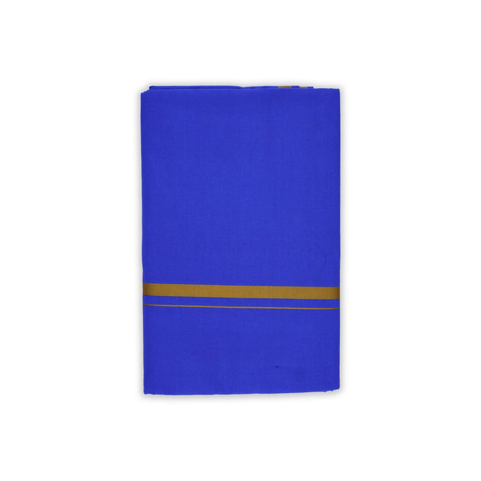 Cotton Veshti - 2 Mtrs | Gundanchi Border Dhoti/ Blue Colour Vesti for Men - Veshti & Dhoti