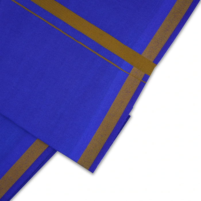Cotton Veshti - 2 Mtrs | Gundanchi Border Dhoti/ Blue Colour Vesti for Men - Veshti & Dhoti