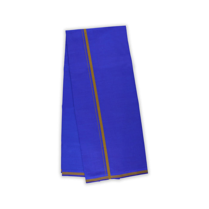 Cotton Veshti - 2 Mtrs | Gundanchi Border Dhoti/ Blue Colour Vesti for Men - Veshti & Dhoti