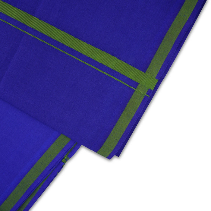 Cotton Veshti - 2 Mtrs | Gundanchi Border Dhoti/ Blue Colour Vesti for Men - Veshti & Dhoti