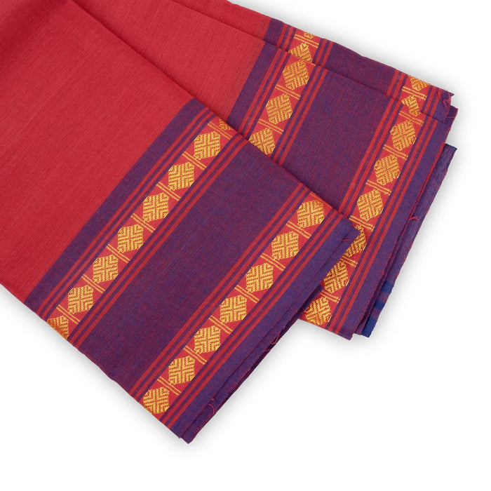Dance Practice Saree - 5.5 Mtr | Cotton Saree/ Rudraksha Border Bharatanatyam Saree/ Dance Saree for Women - Dance Saree