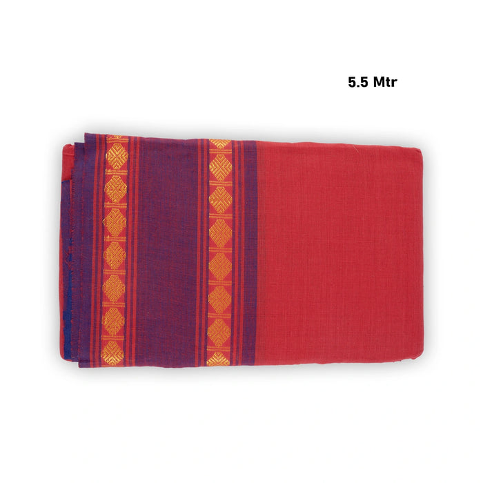 Dance Practice Saree - 5.5 Mtr | Cotton Saree/ Rudraksha Border Bharatanatyam Saree/ Dance Saree for Women - Dance Saree