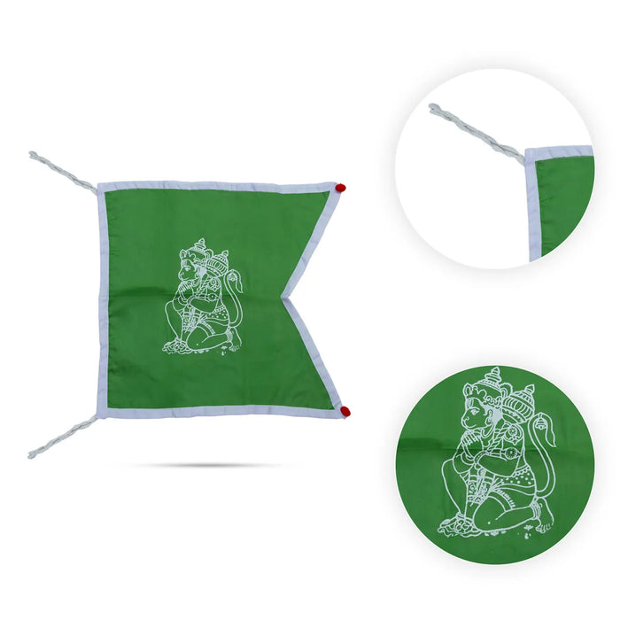 Flag Pataka - 18 X 21 Inches | Cotton Kodi/ Dhwaja/ Jhanda/ Dhvaja For Temple Decoration And Spiritual Rituals - Deity Accessories