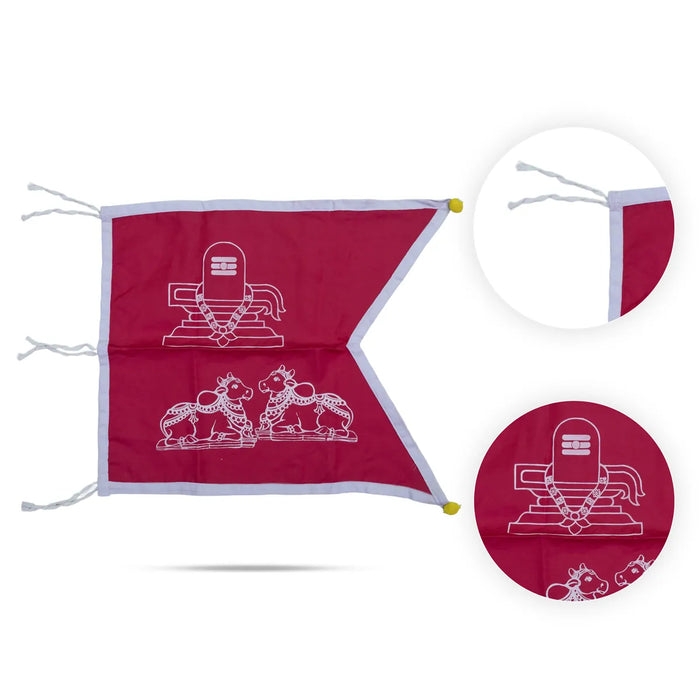 Flag Pataka - 18 X 21 Inches | Cotton Kodi/ Dhwaja/ Jhanda/ Dhvaja For Temple Decoration And Spiritual Rituals - Deity Accessories