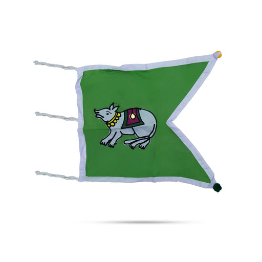 Flag Pataka - 18 X 21 Inches | Cotton Kodi/ Dhwaja/ Jhanda/ Dhvaja For Temple Decoration And Spiritual Rituals - Deity Accessories