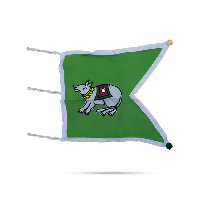 Flag Pataka - 18 X 21 Inches | Cotton Kodi/ Dhwaja/ Jhanda/ Dhvaja For Temple Decoration And Spiritual Rituals - Deity Accessories