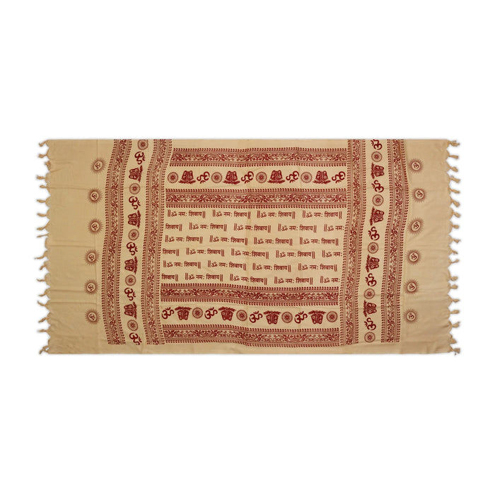 Ponnadai Shawl - 2.25 Mtrs | Silk Cloth Ponnada Shawl/ Om Namashivaya Chadar Design Ponnada Cloth For Men & Women - Shawls & Towels