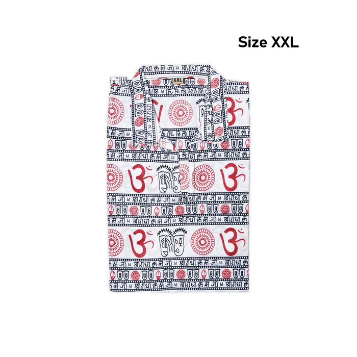 Om Kurta - size XXL | Om Deign Shirt / Devotional Dress / Shirt For Men/ Assorted
