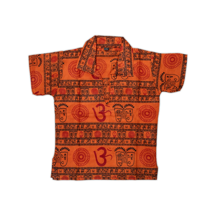 Om Kurta - Size 16 | Om Deign Shirt/ Kids Dress/ 1Yrs to 2Yrs Children Devotional Dress