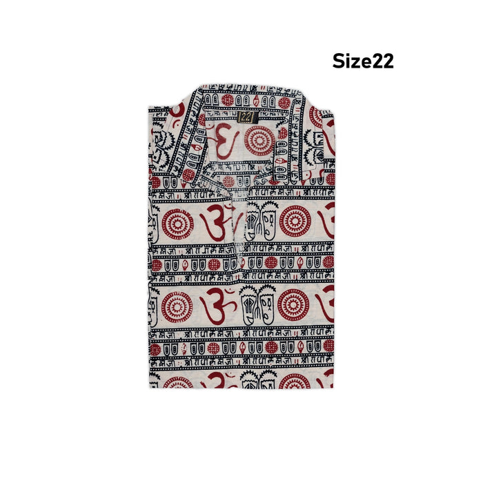 Om Kurta - Size 22 | Om Deign Shirt/ Kids Dress/ 5Yrs to 6Yrs Children Devotional Dress