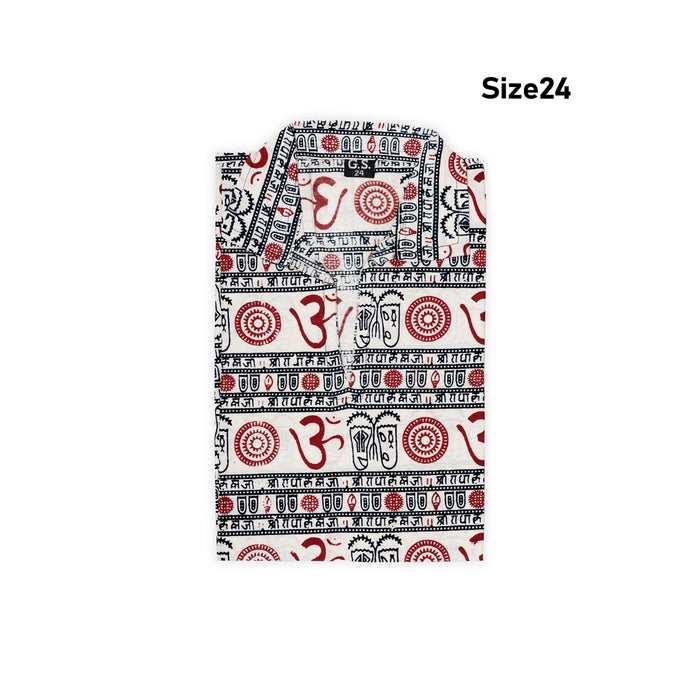 Om Kurta - Size 24 | Om Deign Shirt/ Kids Dress/ 6Yrs to 7Yrs Children Devotional Dress