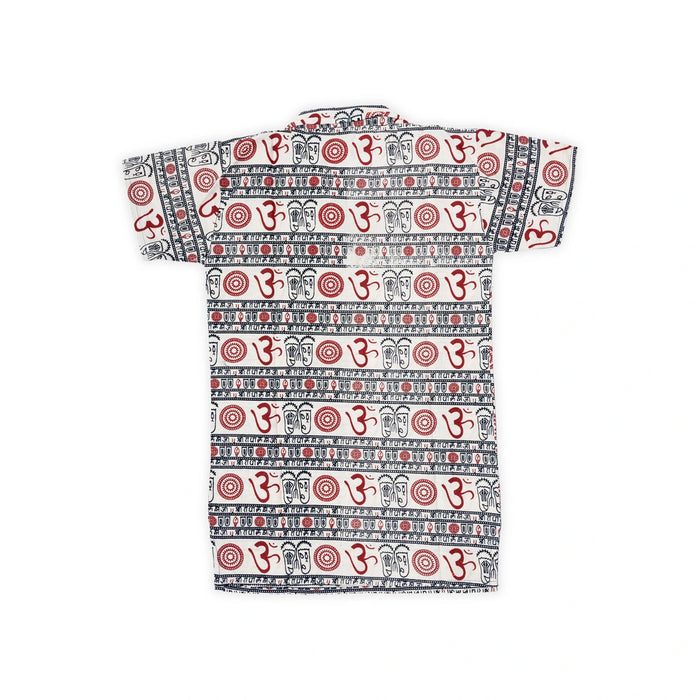 Om Kurta - Size 24 | Om Deign Shirt/ Kids Dress/ 6Yrs to 7Yrs Children Devotional Dress