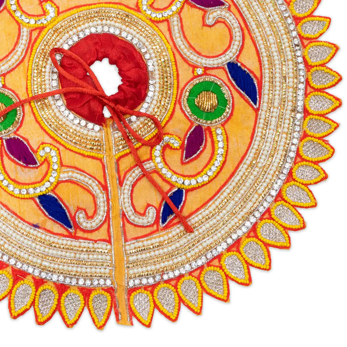 Krishna Dress - 7 x 5.5 Inches | Fancy Work Laddu Gopal Ji Dress / Kanha Dress for Deity / Gol Poshak - Laddu Gopal, Krishna & Radha Rani Dress