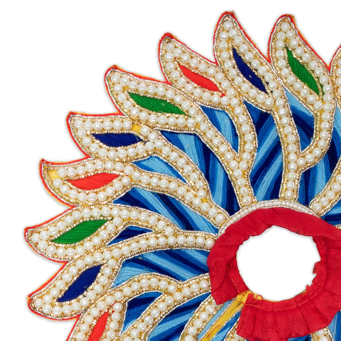 Krishna Dress - 7 x 5.5 Inches | Fancy Work Laddu Gopal Ji Dress / Kanha Dress for Deity / Gol Poshak - Laddu Gopal, Krishna & Radha Rani Dress