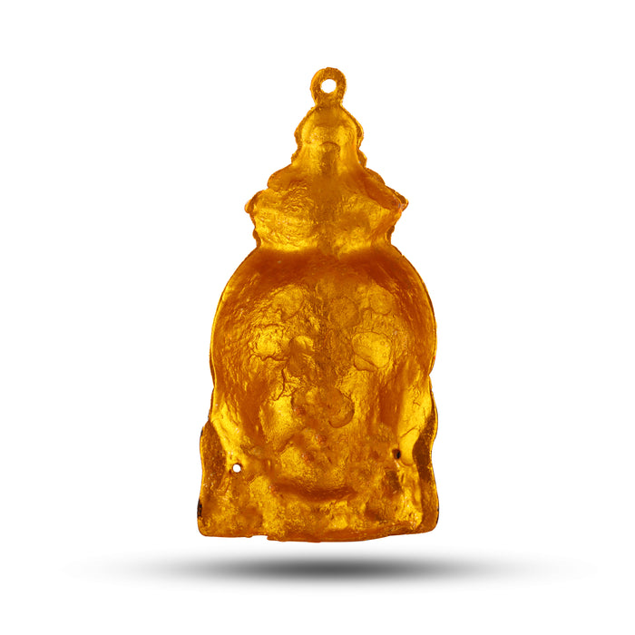 Lakshmi Face - 8 x 4 Inch | Stone Design Ammavari Face/ Yellow Varalaskhmi Face/ Amman Face for Deity Decor - Head & Face Accessories