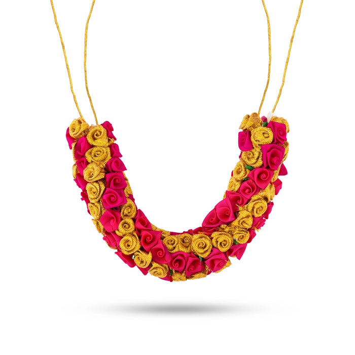 Artificial Flower - 9 Inches | Rose Head Set/ Patti Veni/ Hair Flower/ Artificial Gajra for Deity Decor