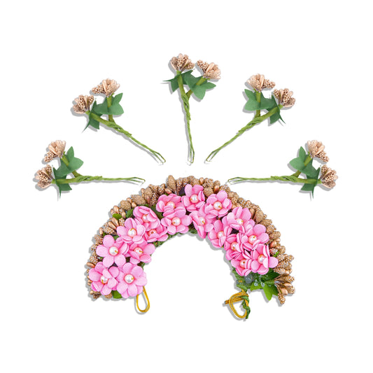 Artificial Flower - 4 x 5 Inches | Artificial Gajra/ Bridal Veni/ Artificial Hair Flower for Decoration - Head & Face Accessories