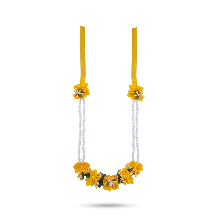 Artificial Flower Jewellery Set - 14 x 11 Inches | Artificial Floral Jewellery/ Artificial Flower Jewelry for Haldi - Deity Jewellery & Vastra Sets