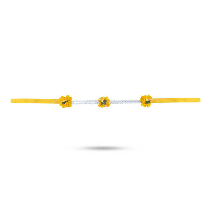 Artificial Flower Jewellery Set - 14 x 11 Inches | Artificial Floral Jewellery/ Artificial Flower Jewelry for Haldi - Deity Jewellery & Vastra Sets