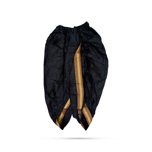Readymade Panchakacham - Size 36 | Black Colour With Gold Border Design Readymade Dhoti/ Panchakajam for Children - Veshti & Dhoti