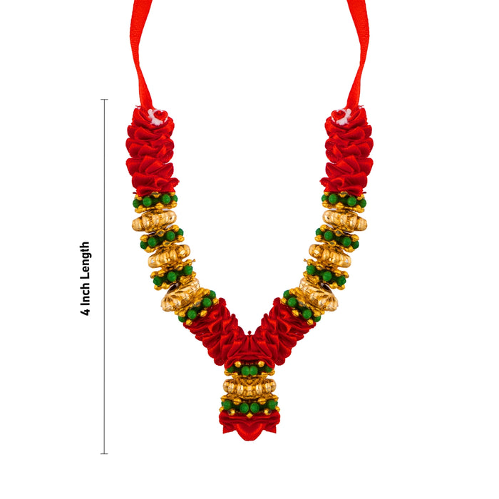 Satin Mala - 4 Inches | Cloth Mala / Flower Mala / Artificial Flower Mala for Photo Frame