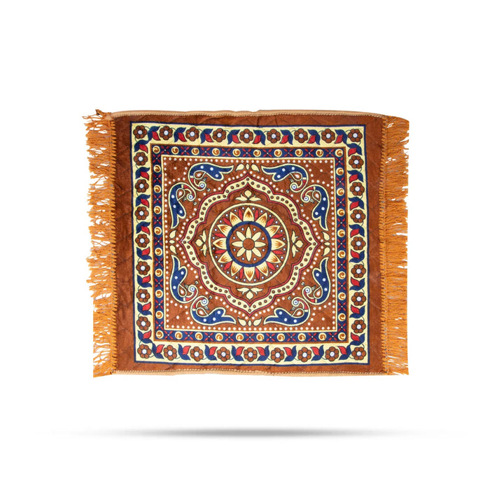 Yoga Mat - 25 x 25 Inches | Velvet Aasan Mat/ Pooja Mat for Meditation - Yoga Mat & Aasan