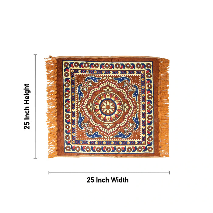 Yoga Mat - 25 x 25 Inches | Velvet Aasan Mat/ Pooja Mat for Meditation - Yoga Mat & Aasan