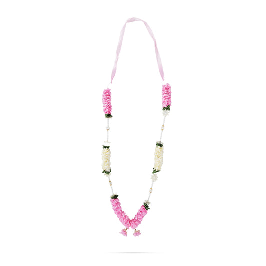Artificial Flower Garland - 19 Inches | Beads Design Artificial Flower Mala/ Cloth Garland for Decoration - Mala