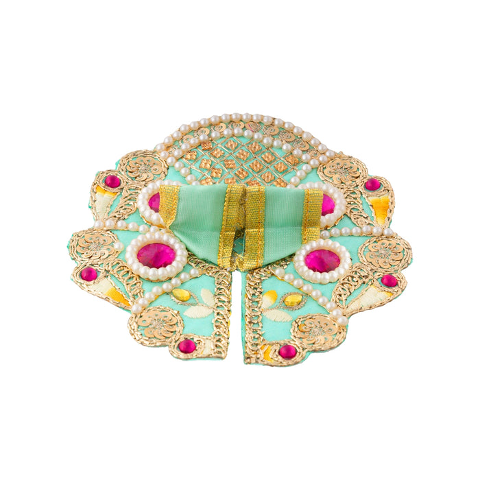 Krishna Vastra - 5 Inches | Gol Poshak / Fancy Work Laddu Gopal Ji Dress / Kanha Ji Dress for Deity