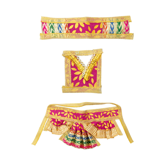 Hanuman Dress Set - 2 Inches | Anjaneya Vastra/ Hanuman Dress/ Hanuman Ji Costume For Bhagawan