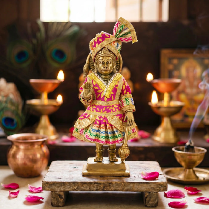 Hanuman Dress Set - 2 Inches | Anjaneya Vastra/ Hanuman Dress/ Hanuman Ji Costume For Bhagawan