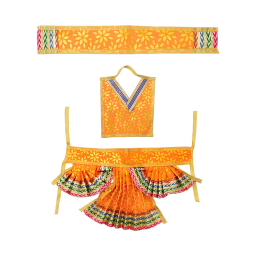 Hanuman Dress Set - 5 Inches | Anjaneya Vastra / Hanuman Ji Costume for Bhagwan - Bhagwan Vastra