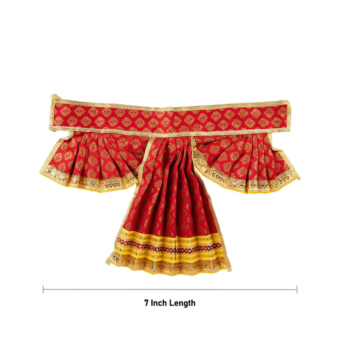 Hanuman Dress Set - 7 Inches | Anjaneya Dress/ Jari Design Hanuman Costume/ Hanuman Ji Costume for Deity - Bhagwan Vastra