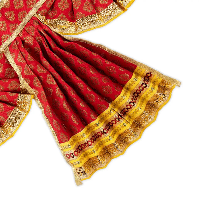 Hanuman Dress Set - 9 Inches | Anjaneya Dress/ Jari Design Hanuman Costume/ Hanuman Ji Costume for Deity - Bhagwan Vastra