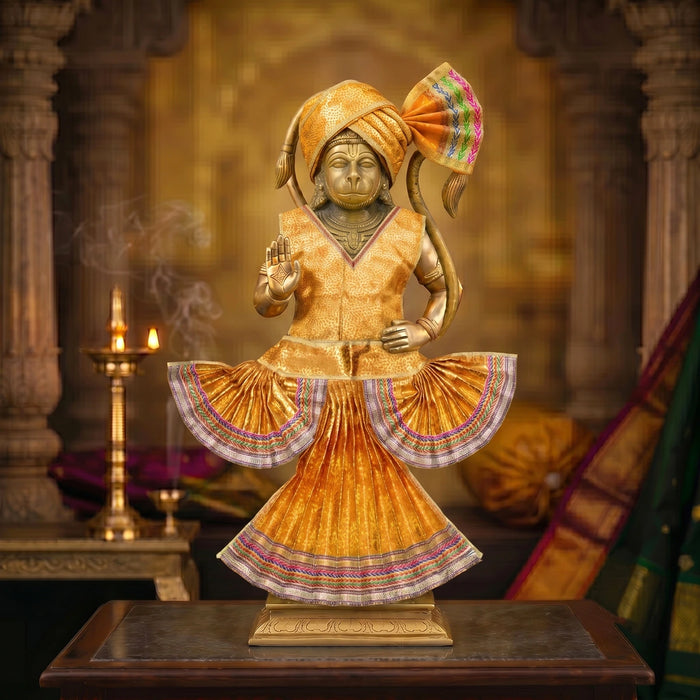 Hanuman Dress Set - 15 Inches | Hanuman Swamy Dress / Anjaneya Vastra / Hanuman Ji Costume for Bhagwan