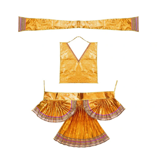 Hanuman Dress Set - 18 Inches | Anjaneya Dress/ Jari Design Hanuman Vastra / Hanuman Ji Costume for Deity - Bhagwan Vastra