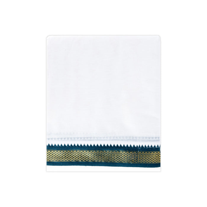 Veshti - 9 x 5 Yard | 5 Kan Mayilkan Dhoti / Half White Colour Vesti / Traditional Dhothi for Men - Veshti & Dhoti