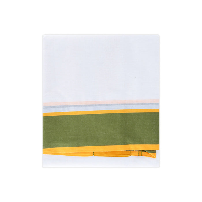 Veshti - 9 x 5 Inches | Gundanchi Border Dhoti / Half White Vesti / Dhoti for Men / Traditional Vesti - Veshti & Dhoti