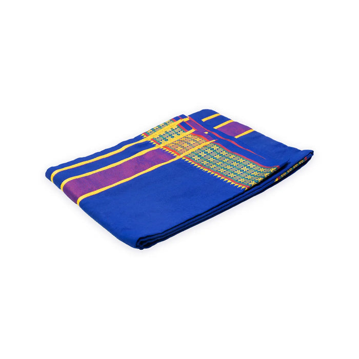 Blue Veshti – 2 Meters | Star Border Dhoti / Mundu / Vesti For Men’s Traditional Wear