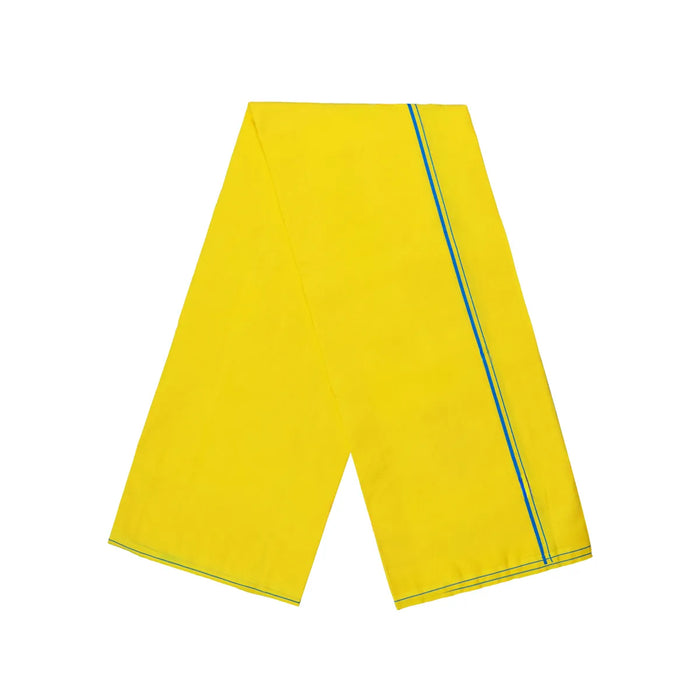 Veshti - 2 Mtrs | Yellow Mundu / Kambikarai Border Mundu / Traditional Wear Vesti For Rituals & Festive Occasions