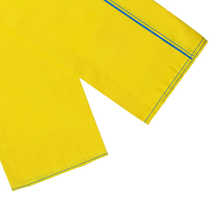 Veshti - 2 Mtrs | Yellow Mundu / Kambikarai Border Mundu / Traditional Wear Vesti For Rituals & Festive Occasions