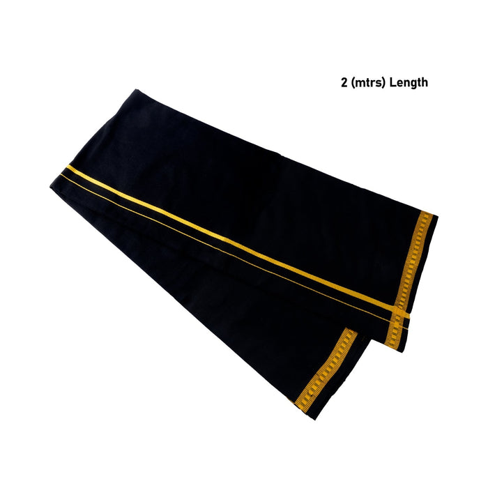 Veshti - 2 Mtrs - Black | Dhoti/ Pentex Border Vesti for Men/ Assorted Colour - Veshti & Dhoti