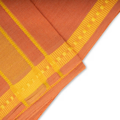 Cotton Veshti - 2 Mtrs | Pendex Border Dhoti/ Kavi Colour Vesti for Men - Veshti & Dhoti